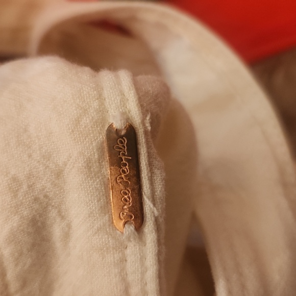 Free People Catch the Breeze Dressbiff White Size Small Linen Blend - Picture 6 of 15